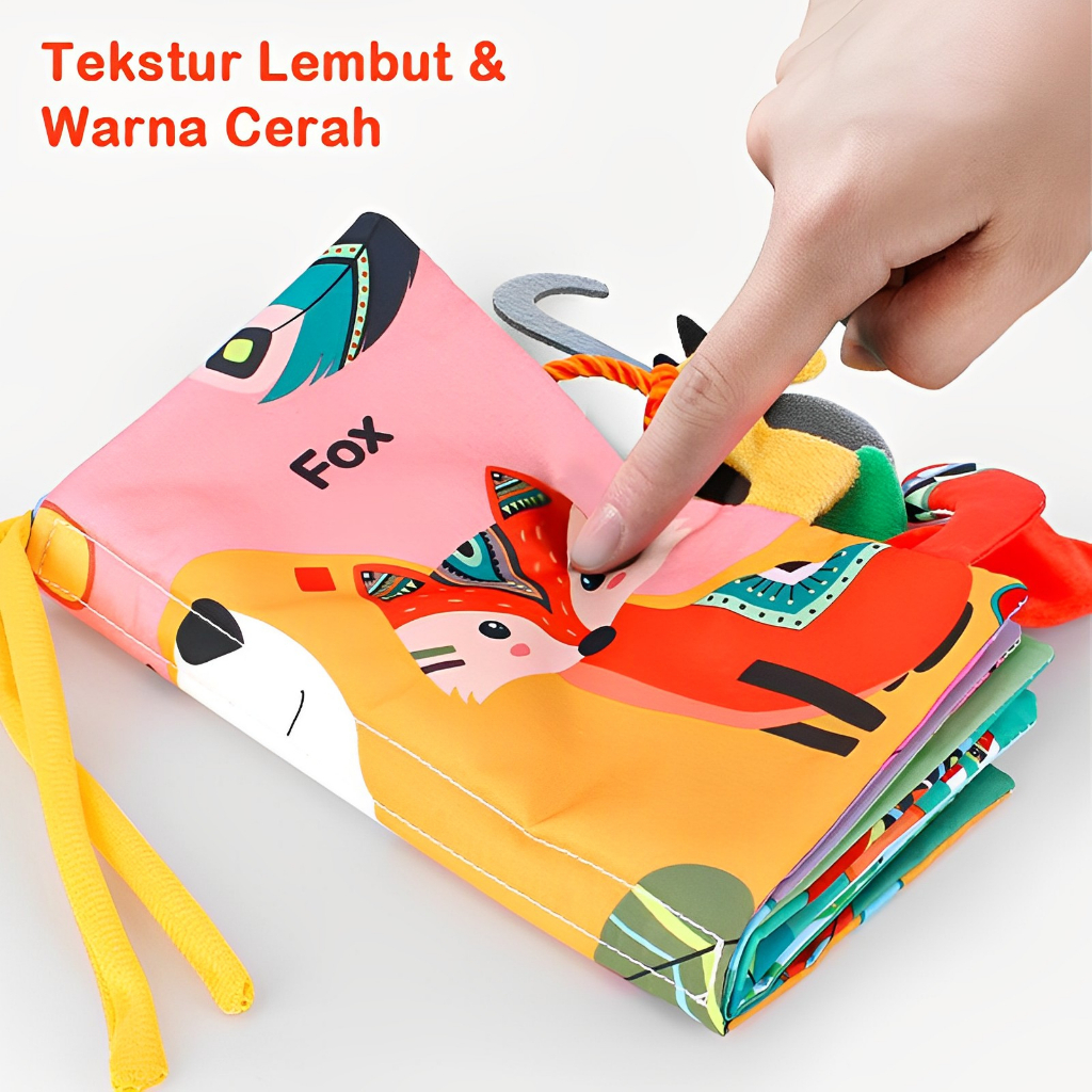 Cloth Book Animal Lembut | Mainan Edukasi Anak Perempuan Laki Laki | Hadiah Ulang Tahun Anak Terbaru 2023