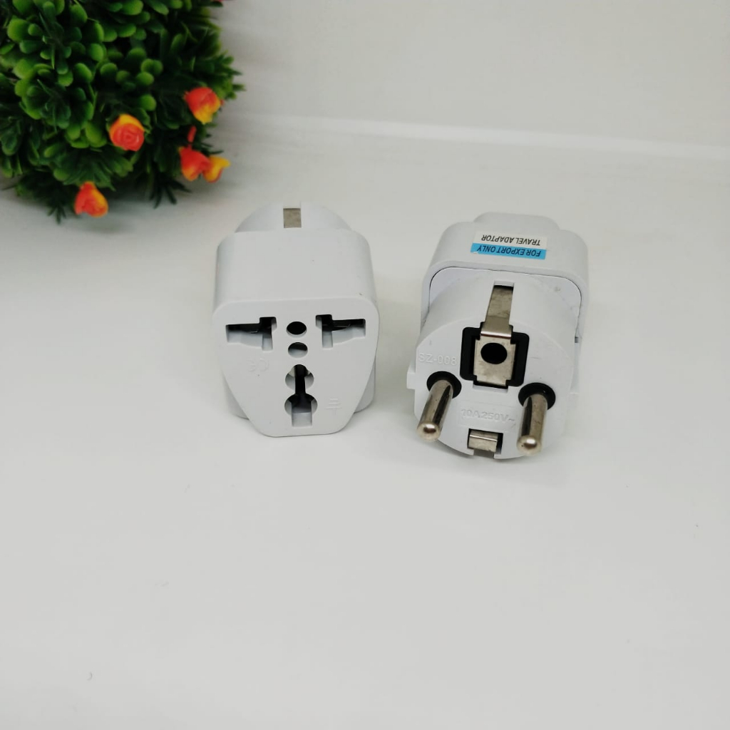 Steker 3kaki colokan internasional to indonesia 3 kaki / 2 kaki gepeng PROMO SEN