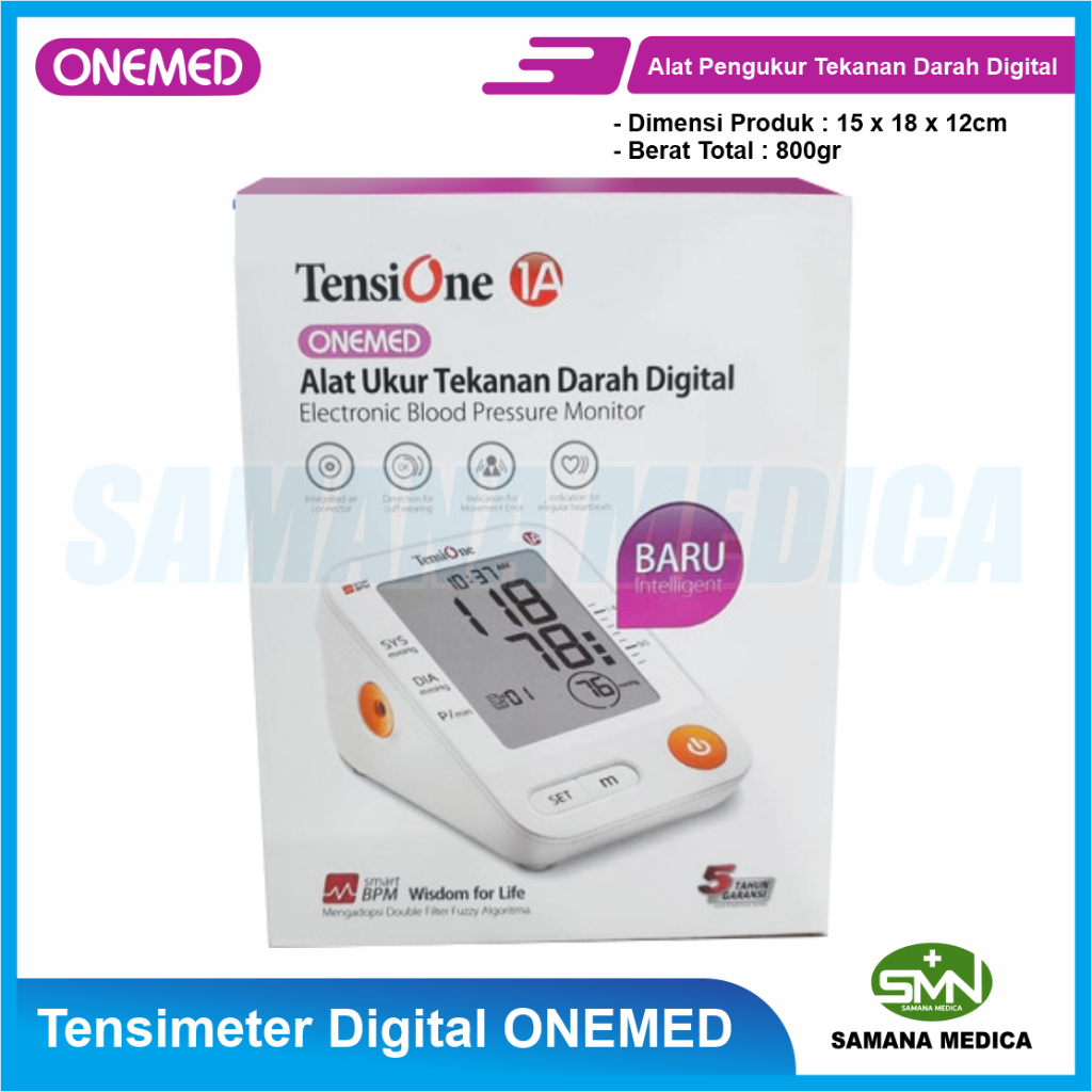 Tensimeter TensiOne - Suara Alat Ukur Tekanan Darah TANPA SUARA Digital TensiOne 1A ONEMED Promo Murah TENSI