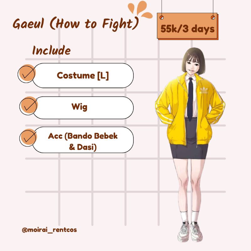 RENTAL COSTUME COSPLAY GAEUL