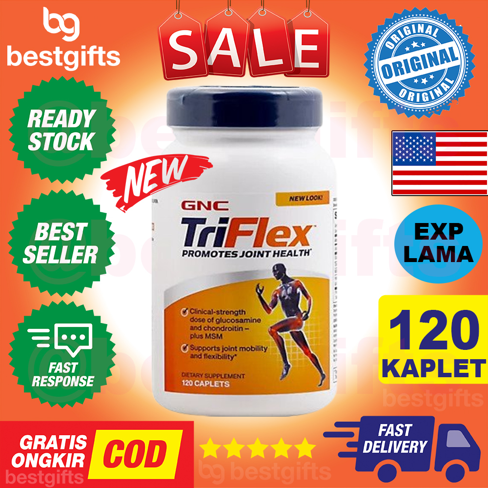 GNC TRIFLEX GLUCOSAMINE CHONDROITIN MSM VITAMIN PELUMAS SENDI TULANG PERSENDIAN REMATIK 120 KAPLET