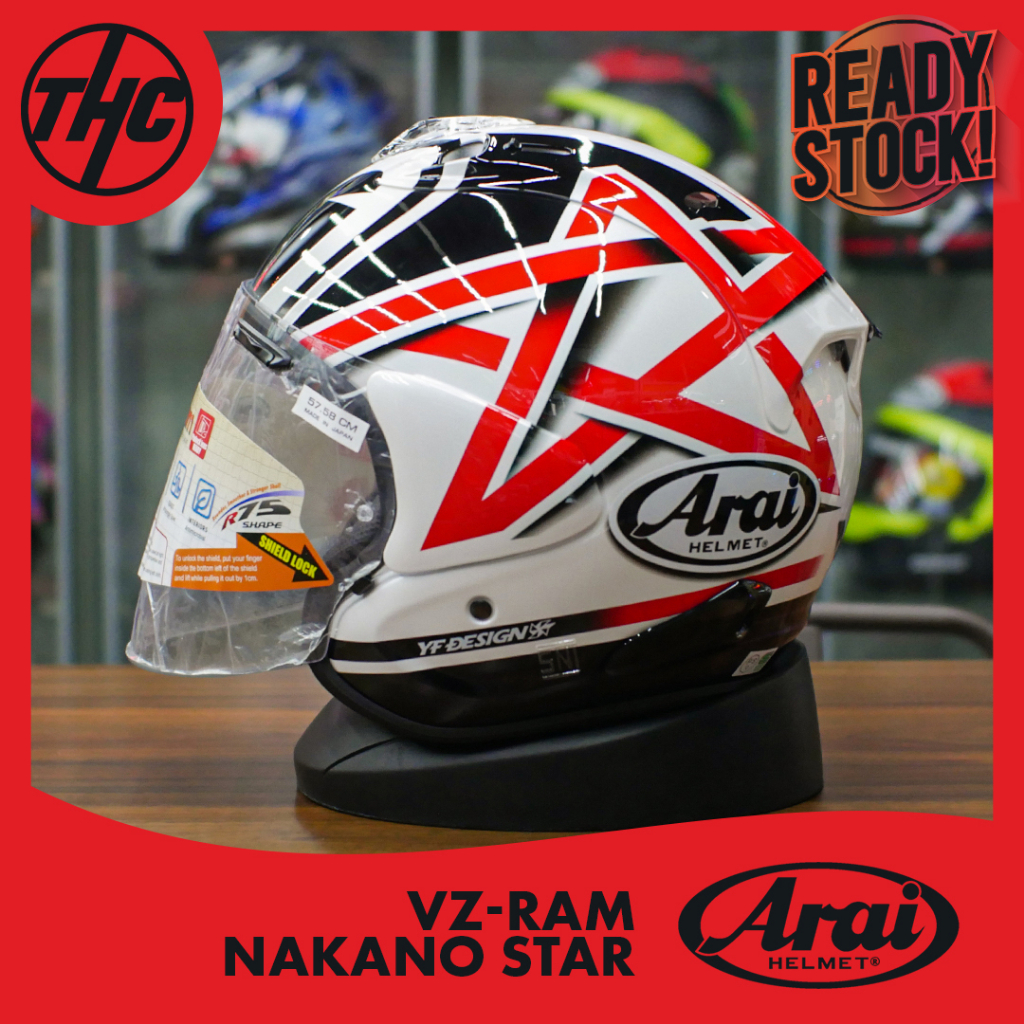 ARAI VZ-RAM NAKANO STAR HALF FACE HELM VZ RAM