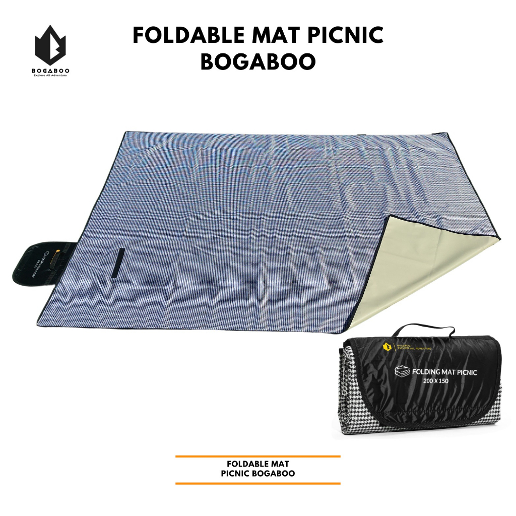 BOGABOO Matras Piknik Lipat Waterproof -  Size 200 X 150 Cm - Alas Duduk Piknik - Karpet Lipat  Outdoor - Matras Foldable Travel - Matras Tikar Tenda