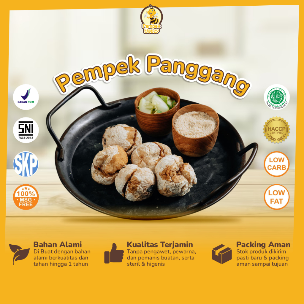 Pempek Honey Empek Empek Panggang Ikan Tenggiri Grade Super Halal Mpekmpek Frozen food Otentik dan Premium MUI BPOM SNI 100% Palembang Asli