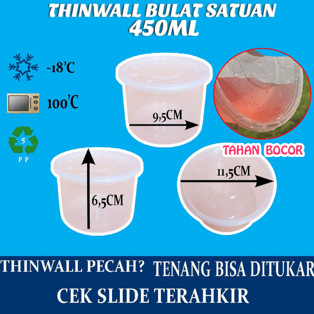 Thinwall Mangkuk BOWL 450ml / Kotak Makan Mangkok OTBS450