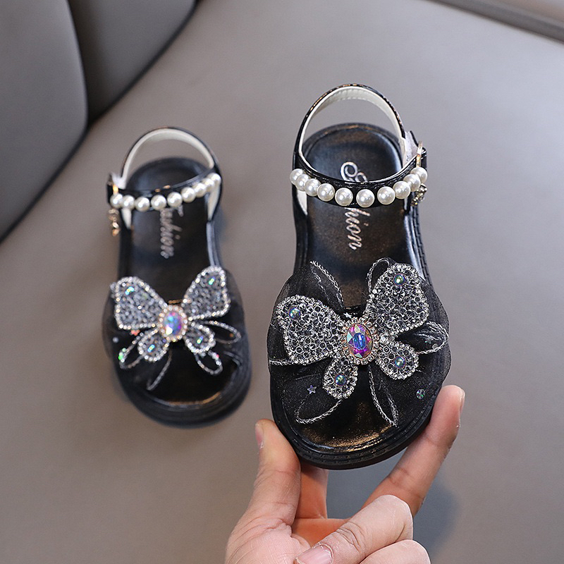 S393b Sandal anak perempuan import mutiara bling bling