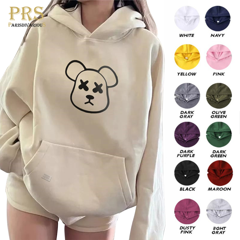 Parisdivarious Sweater Hoodie Jemper X Bear Bahan Fleece Size S - XXL (Pria &amp; Wanita)