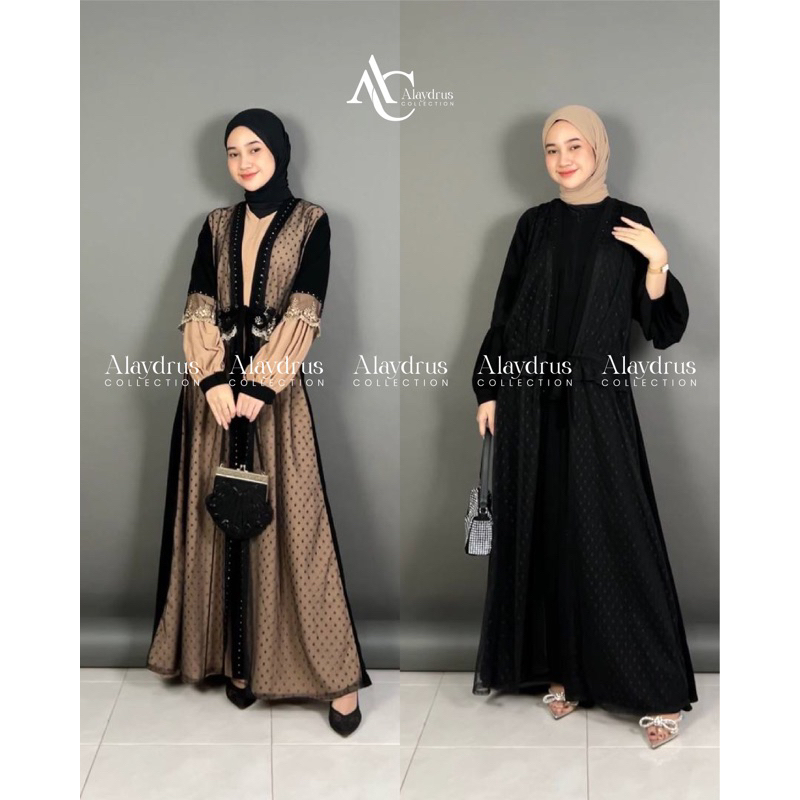 Abaya Syari Gamis Maxi Dress Arab Saudi Bordir Zephy Turki Umroh Dubai Turkey India Wanita Hitamjo 867