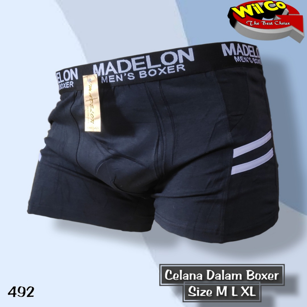 K492 - [Harga Per 1 Potong] CELANA DALAM PRIA [BOXER] MADELON SIZE M - XL