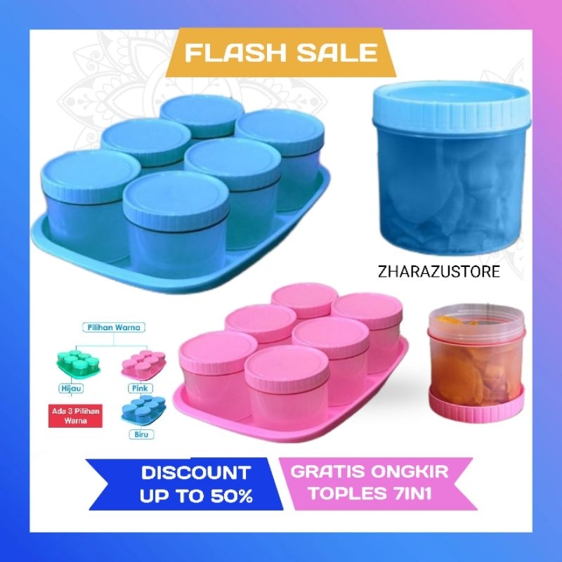 promo terbaru toples nato calista set 7in1/toples polos unit set nampan/toples lebaran/ toples jumbo