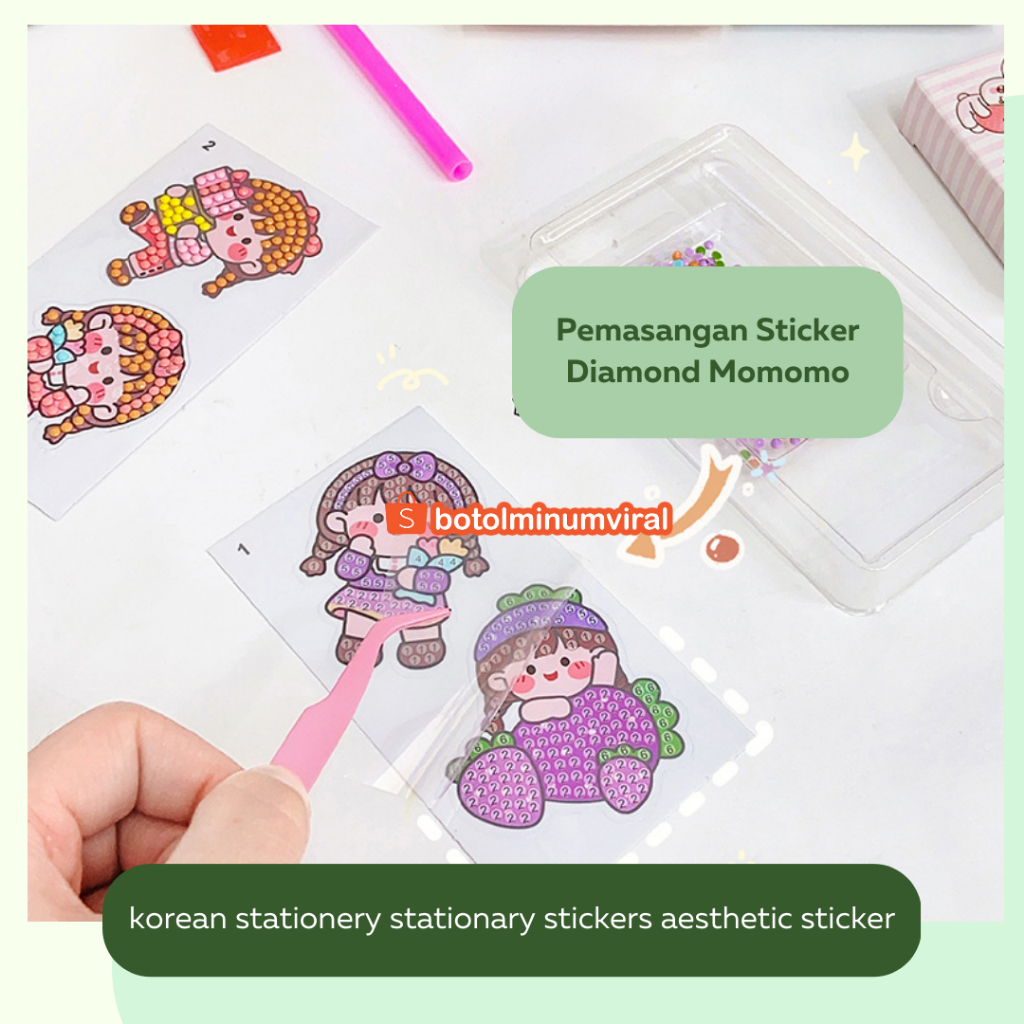 Sticker Momo DIY Diamond Painting Viral Bead Stiker Tempel Korea