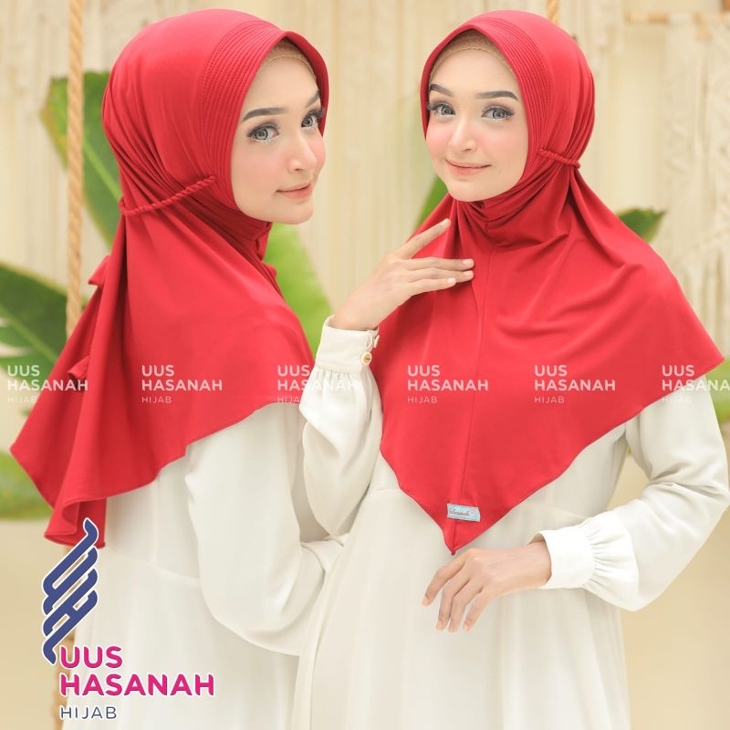 (Uus Hasanah) ZAENAB BALLERINA •jilbab instan jersey ballerina•hijab instan pet tali kepang