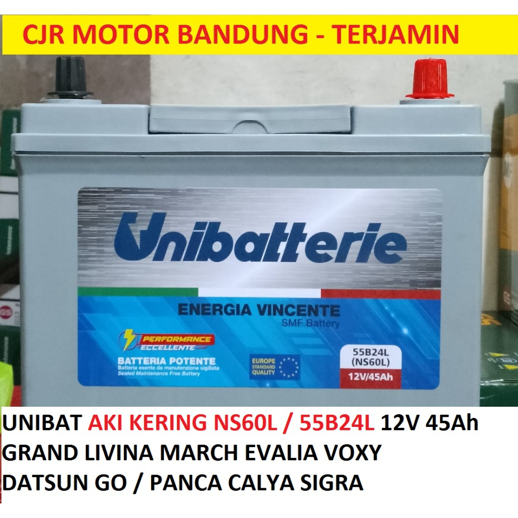 UNIBAT Aki Kering NS60L aki mobil NISSAN GRAND LIVINA EVALIA CALYA