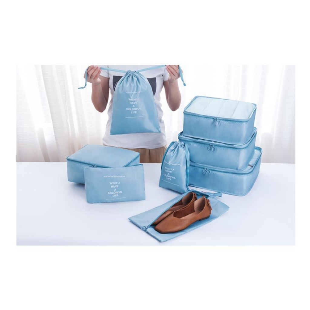 Waterproof Travel Pouch 8in1 / Storage Bag Organizer Tas Penyimpanan Baju Koper Anti Air Tebal