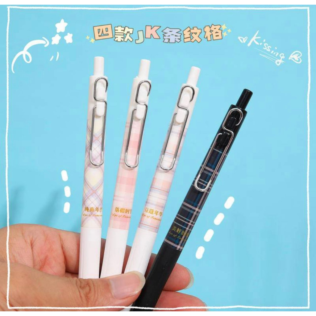 PULPEN ISI 24PCS + RAK DISPLAY BAJU || PENA PULPEN GEL TAS KEMASAN BAJU CEWEK KOREA DAN SEPAK BOLA - BD