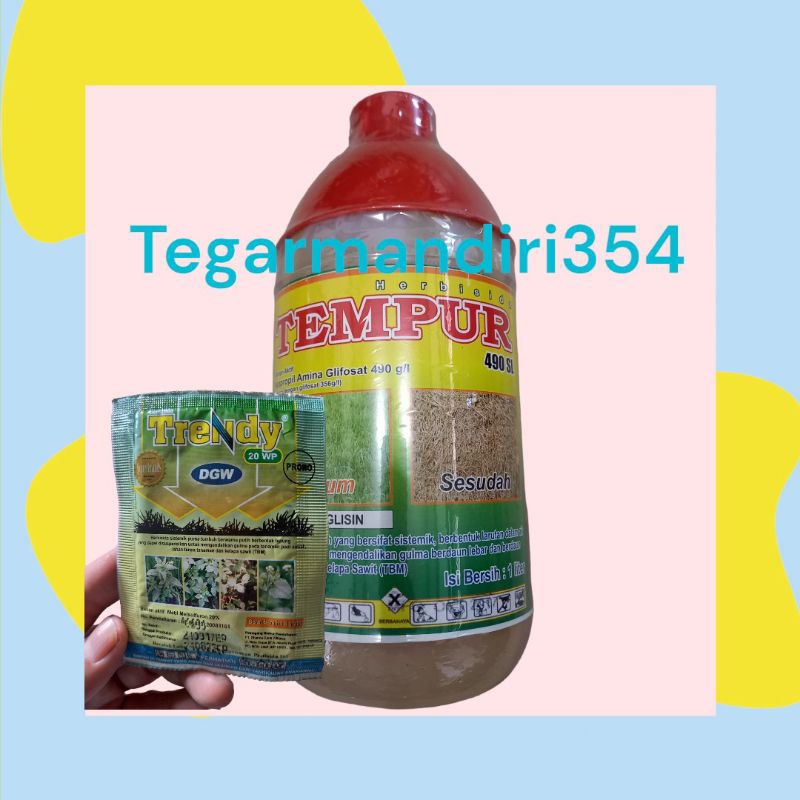 Bonus trendy HERBISIDA TEMPUR 490SL 1LITER Racun rumput liar tempur 1liter herbisida gliposat 490sl 