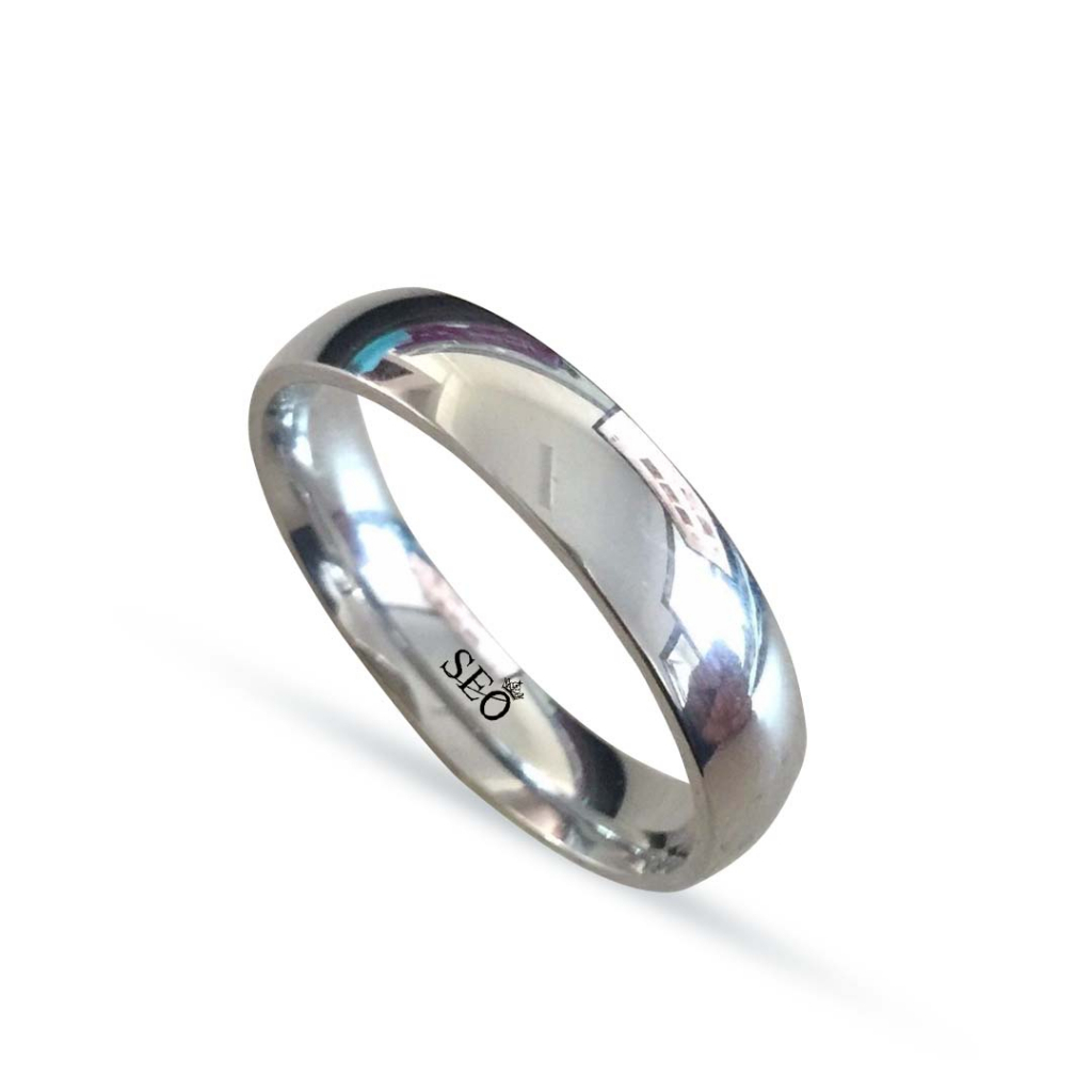 Seo Silver Jewelry - Cincin Perak 950 Murni Asli Single Pria Wanita Tunangan Nikah Etnik Polos o-20