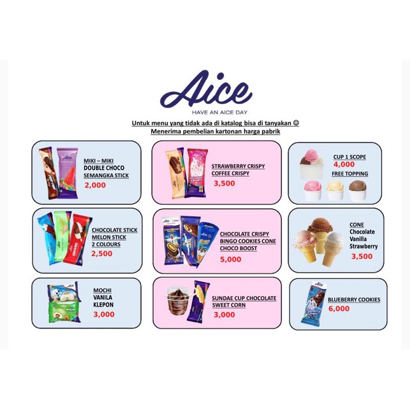 aice ice cream harga murah khusus SURABAYA instan only