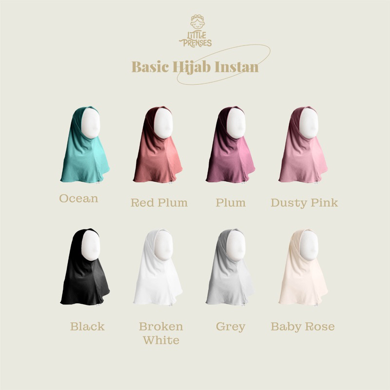 Basic Hijab Anak 1-6 Tahun Instant - Jilbab Anak Littlr Prenses