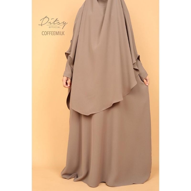 Ditsy Prelove Wafa Abaya Coffee Milk Size L
