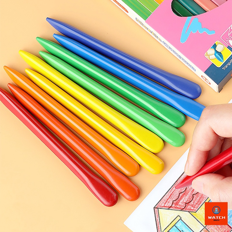 HIGH QUALITY Crayon Lab Non Toxic Crayon Triangular Crayon Lab Triangle Crayon Plastik Anti Kotor Tangan P75