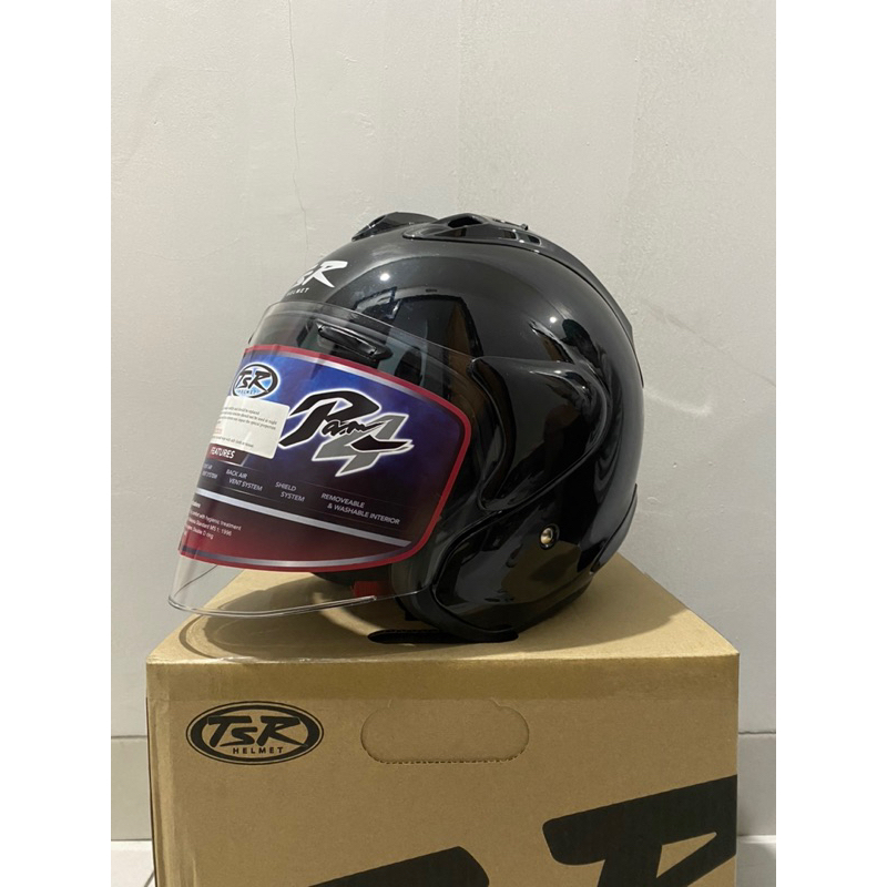 Helm Tsr ram5 bukan ram4 warna hitam (Glass Black)
