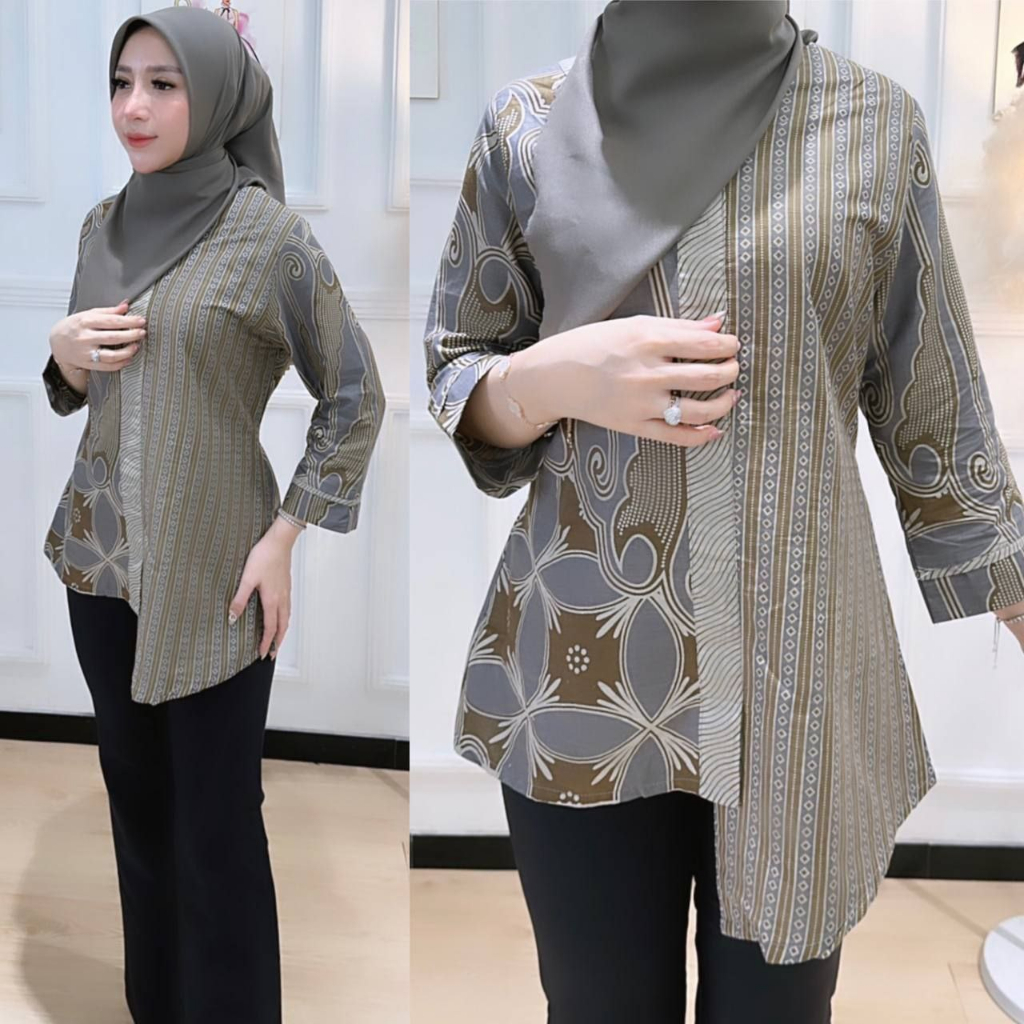 Batik Alina Baju Batik Wanita Modern Atasan Blouse Batik Kerja Kantor Wanita