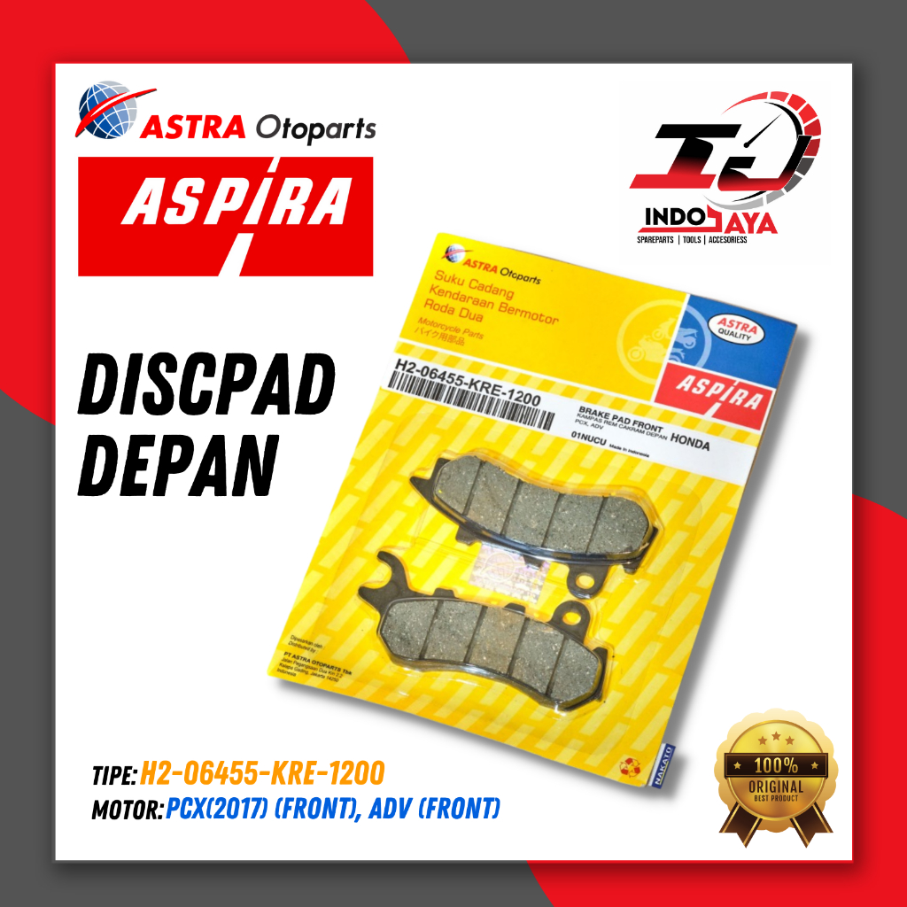 [BAYAR DI TEMPAT] DISCPAD ASPIRA PCX 150 NEW / ADV 150 KRE /  KAMPAS REM DEPAN PCX 150 NEW / DISPED 