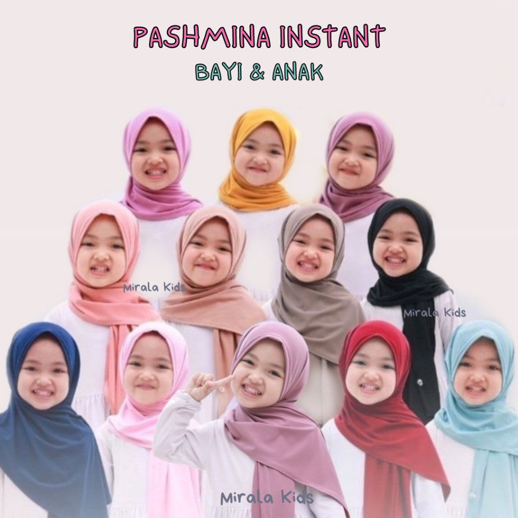 Pashmina Instant Bayi dan Anak 0-6 Tahun - Jilbab Jersey Premium Kerudung Anak Hijab Pastan