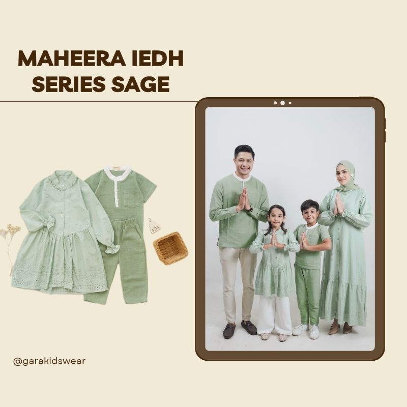 Maheera Iedh Series Sage Beeboo Design / Sarimbit / Family Set Lebaran