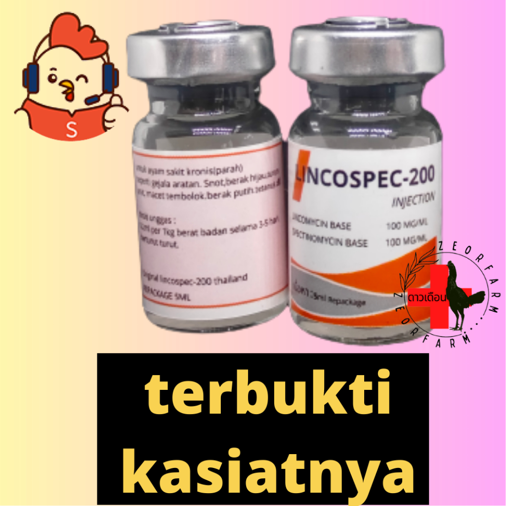 obat ayam artan lincospec oryginal thailand repackage 5ml zeorfaram