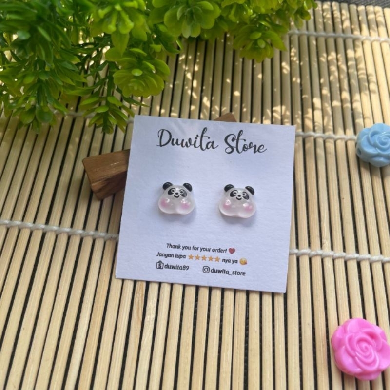HANDMADE ANTING TUSUK PLASTIK ANAK/DEWASA MOTIF BINATANG GEMOY