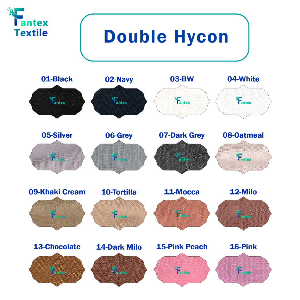 (HARGA PER 50 CM) Kain Double Hycon per 0,5 m Sifon Bella Square Fine Finne Polycotton Potton Premium Eceran per 50 cm 1/2 m meter