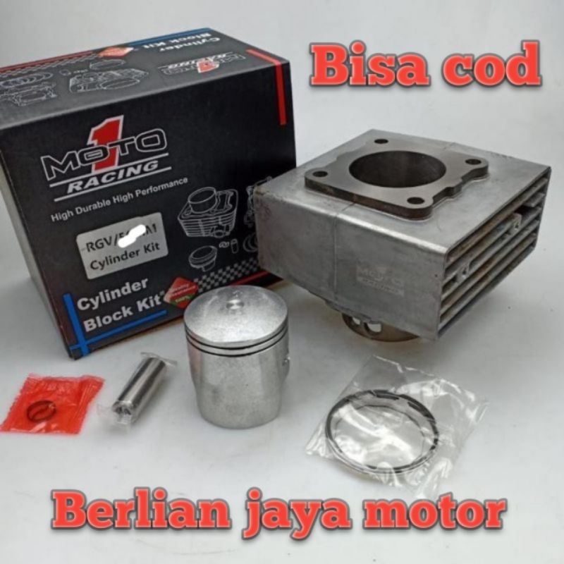 blok seher/cylinder bore up moto 1 ukuran 56mm dan 58mm buat motor Suzuki satria 2 tak/2tak/satria r