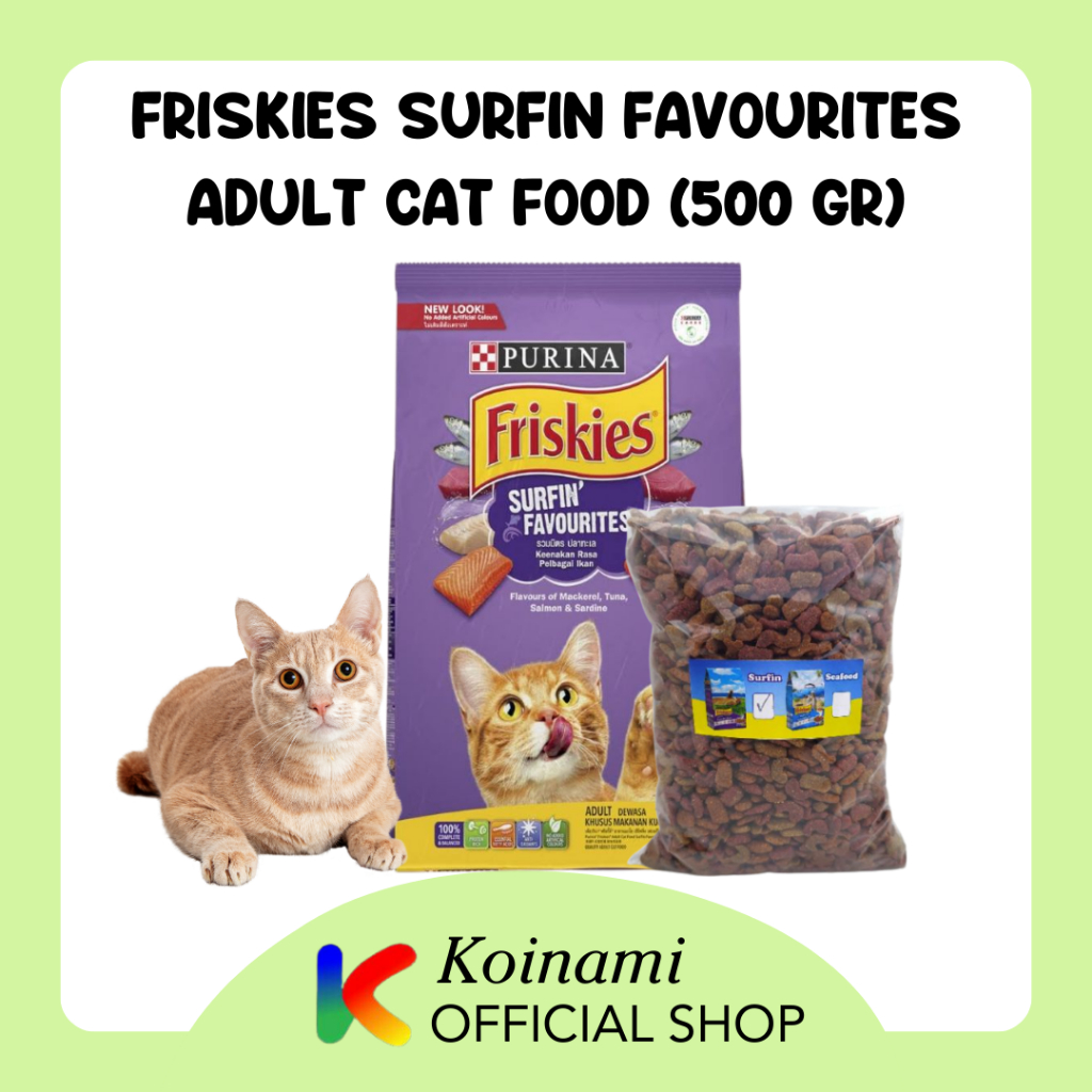 Friskies Adult Surfin Favourites 500gr / Makanan Kucing Kering / Snack Kucing / Makanan Kucing Tuna