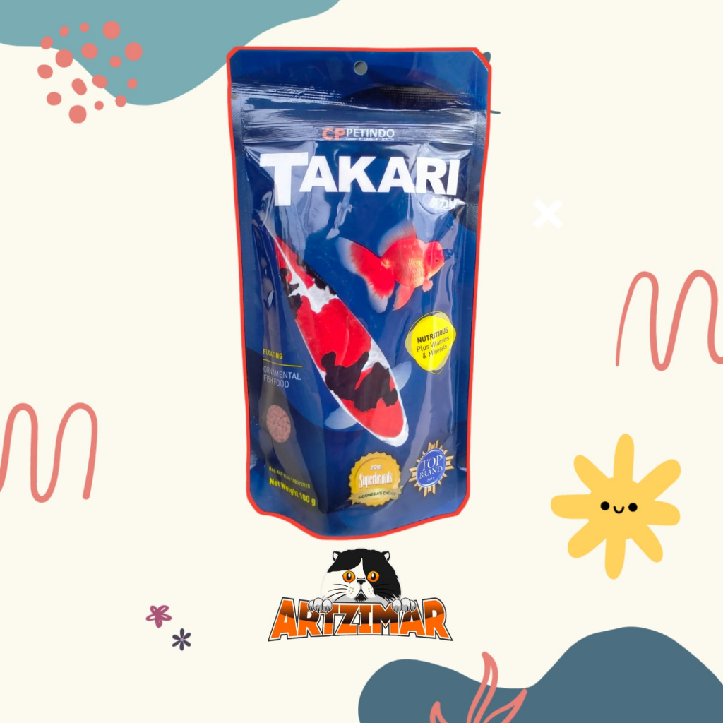 TAKARI Fish Food 1mm 100gr - Takari Mix Floating Pelet Ikan - Makanan Ikan