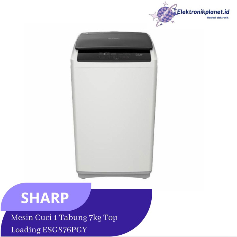 MESIN CUCI SHARP TOP LOADING 7 KG ES G876P