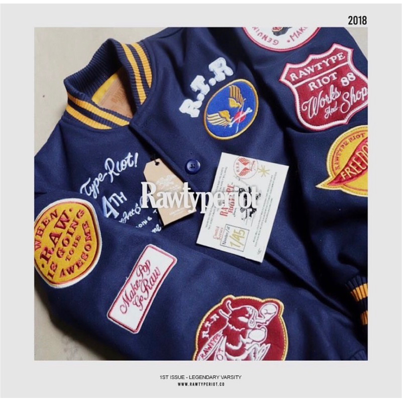 RAWTYPE RIOT LEGENDARY 1 VARSITY JACKET JOKOWI SIZE M