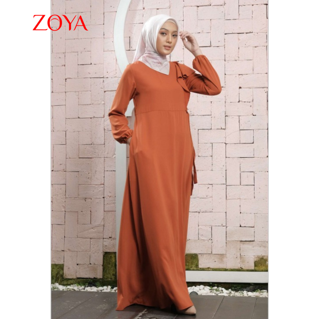 Gamis Terbaru Wanita Aznia Dress Zoya polos Zoya x Larissa Chou