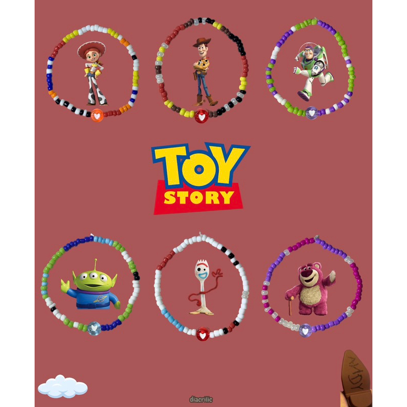 Gelang Toy Story / Gelang Manik Toy Story / Beads Bracelet Gelang Couple