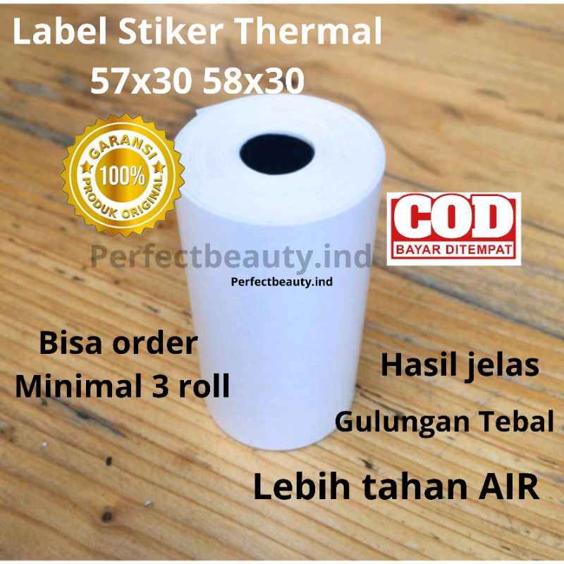 

Label Direct Sticker Thermal 58mm x 5 meter - Label Kertas Stiker Thermal 57x30 58x30