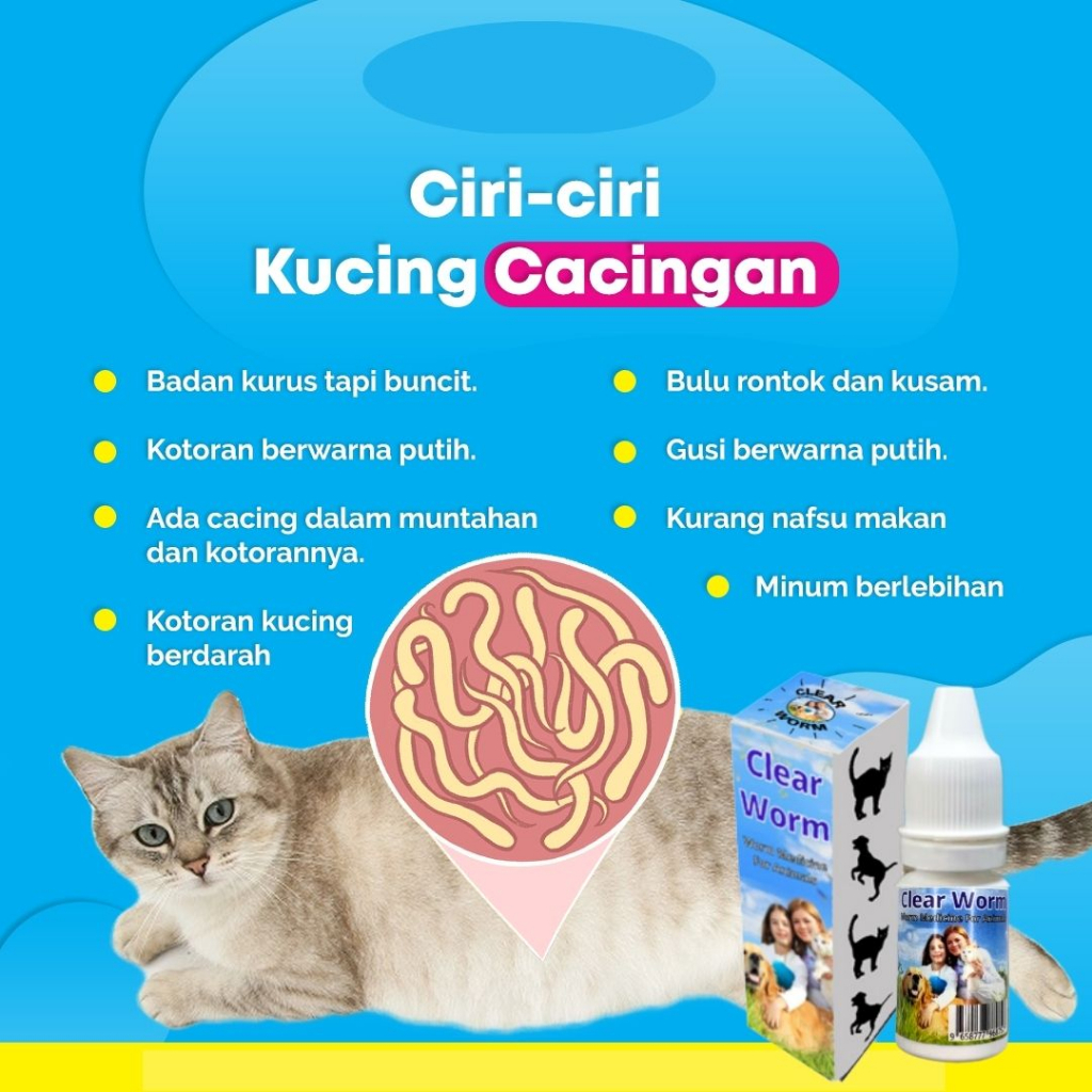 Clear Worm Asli Original Obat Cacing Kucing Anak Kitten Ampuh Murah Tablet Ori Clear Worm Untuk Cats Dewasa Kiten FEFARM