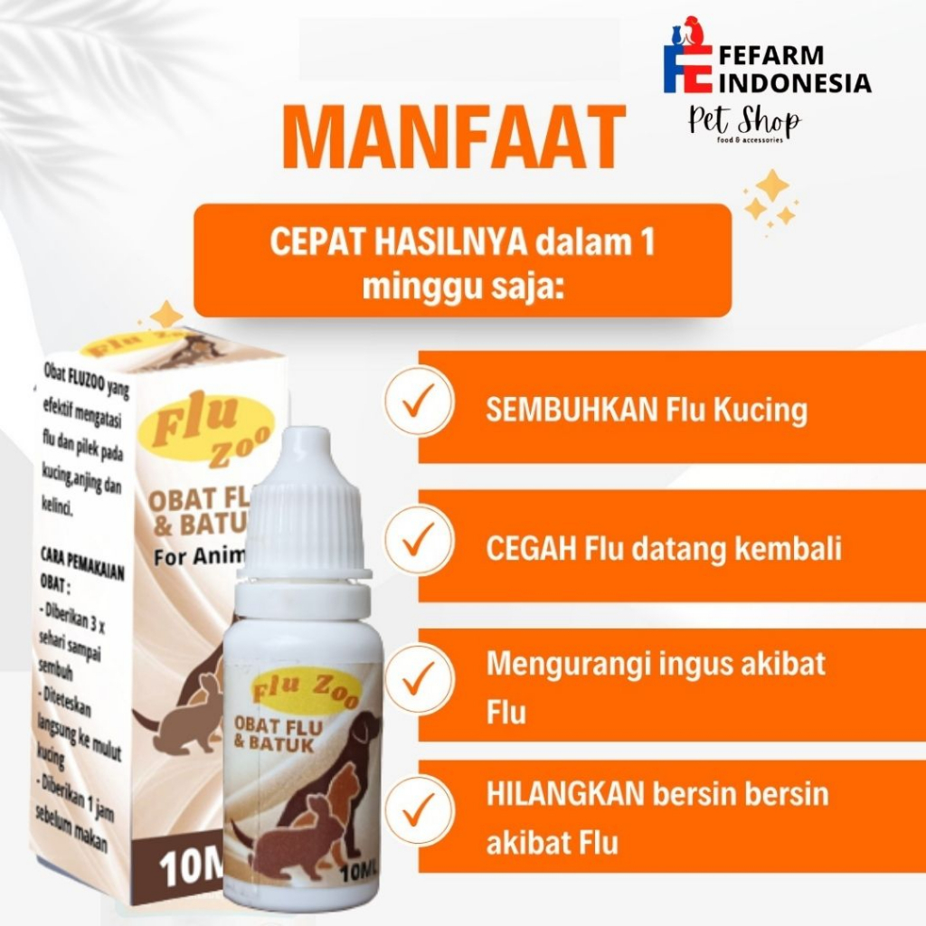 Obat Flu Pilek Dan Demam Pada Kucing FLUZOO FEFARM