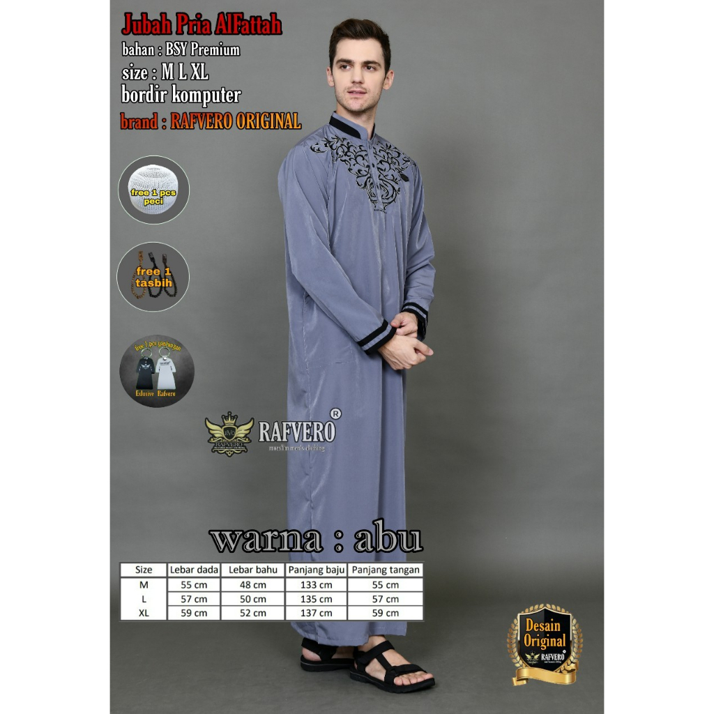 GAMIS PRIA AL_FATTAH ORIGINAL LetteMart/baju koko jubah/kaos gamis pria/jubah gamis pria/koko gamis/