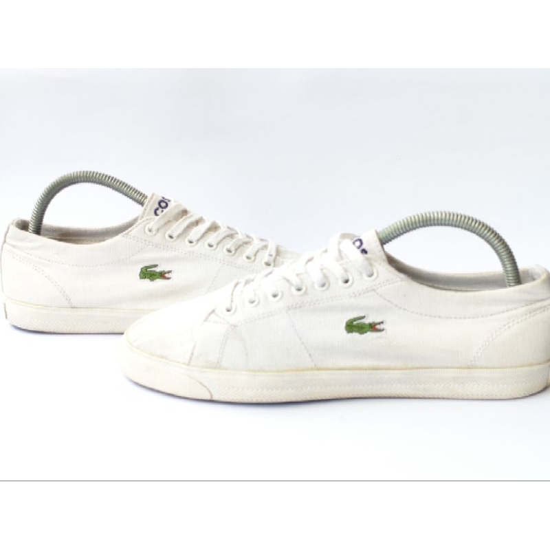 Sepatu Lacoste White Canvas Original (Preloved) (Second)