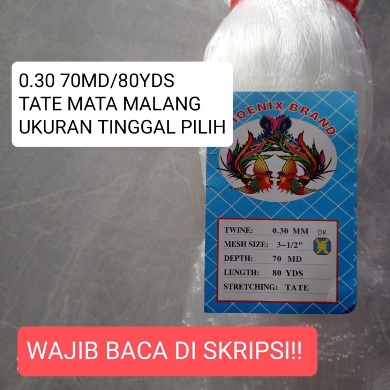 Jaring ikan senar 0.30 70md/80yds tate mata malang UKURAN TINGGAL PILIH pukat ikan jaring ikan kecil jaring ikan murah