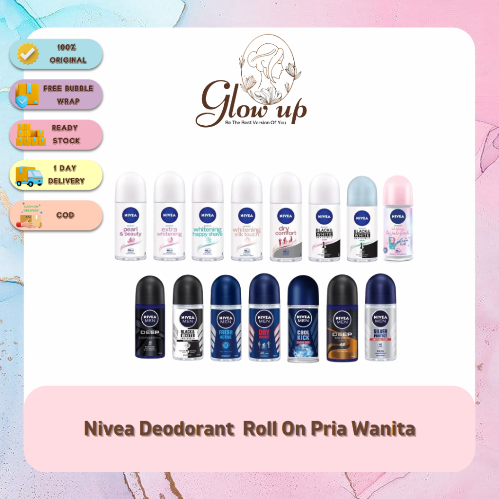 NIVEA Deodorant Roll On Men | Women | Brightening | Black White | Hijab Fresh