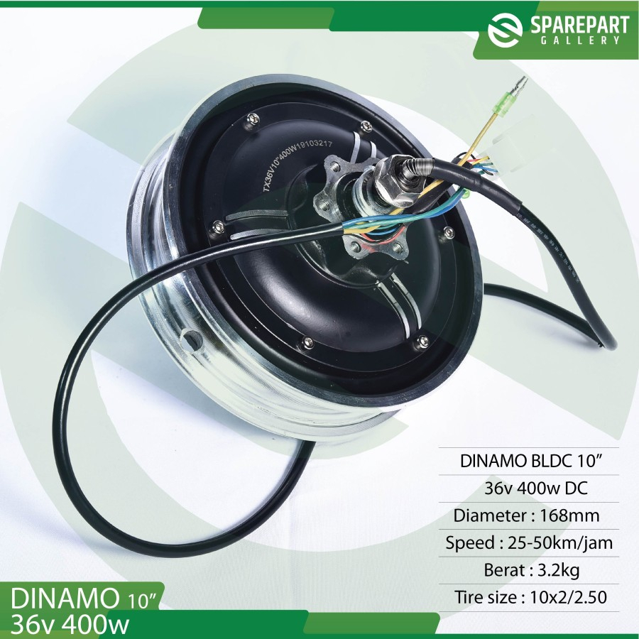 Dinamo bldc 10inch 36v400w skuter listrik otoped motor bldc ring 10"