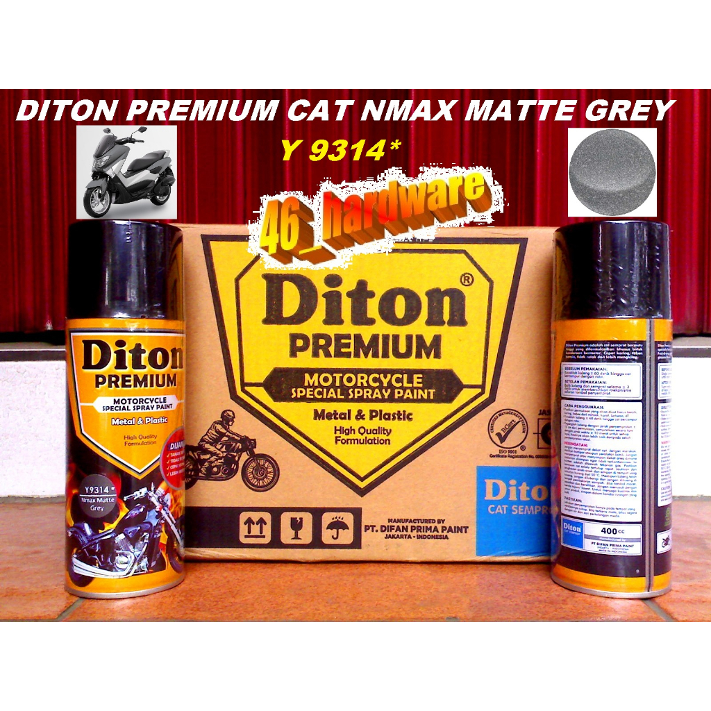 DITON PREMIUM CAT SEMPROT YAMAHA NMAX MATTE GREY Y 9314* ABU-ABU DOFF - 46_hardware