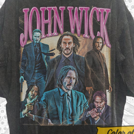 Kaos John Wick | Oversized T-Shirt Vintage Wash | John Wick Chapter IV